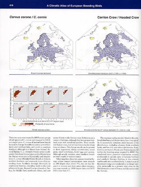 A Climatic Atlas of European Breeding Birds, Huntley 2007
