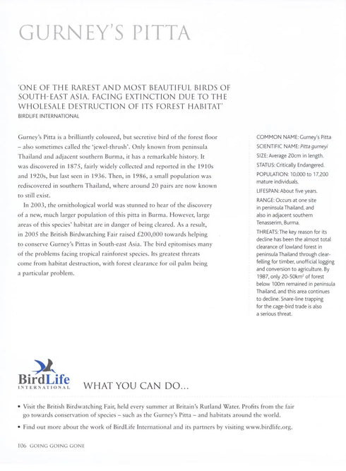 Going going Gone - 100 animals and plants on the verge of extinction- 2013