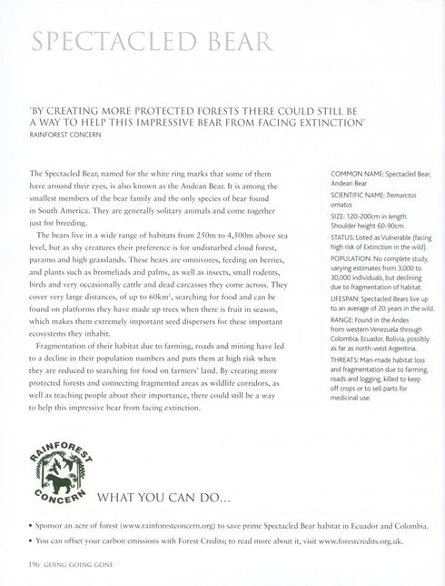 Going going Gone - 100 animals and plants on the verge of extinction- 2013