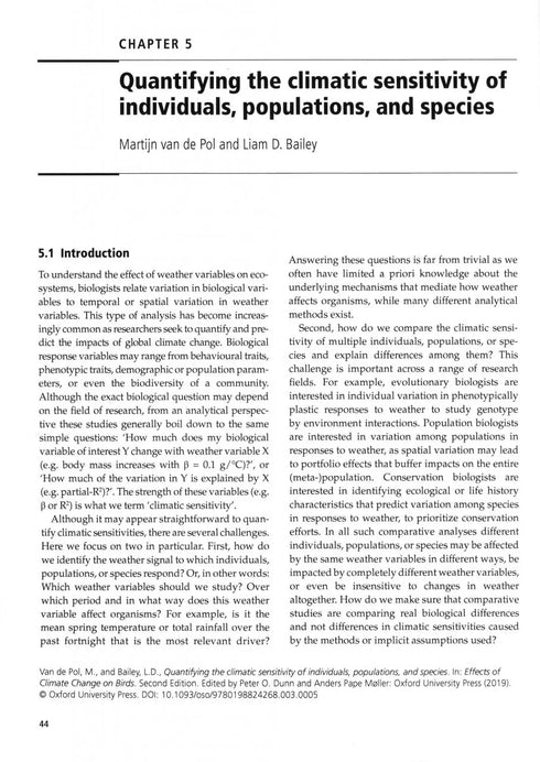 Effects of Climate Change on Birds (Møller)