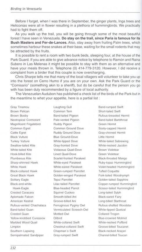 Birding in Venezuela - Mary Lou Goodwin 2003