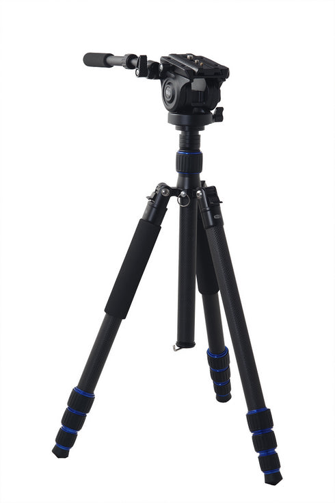 Meopta Carbon Fiber Tripod - hiilikuitujalusta ja videopää sekä kännykkä-adapteri