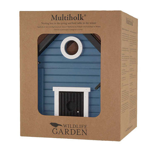 Talomallinen ruokinta ja linnunpönttö, sininen, WG118 - lentoaukko 32mm