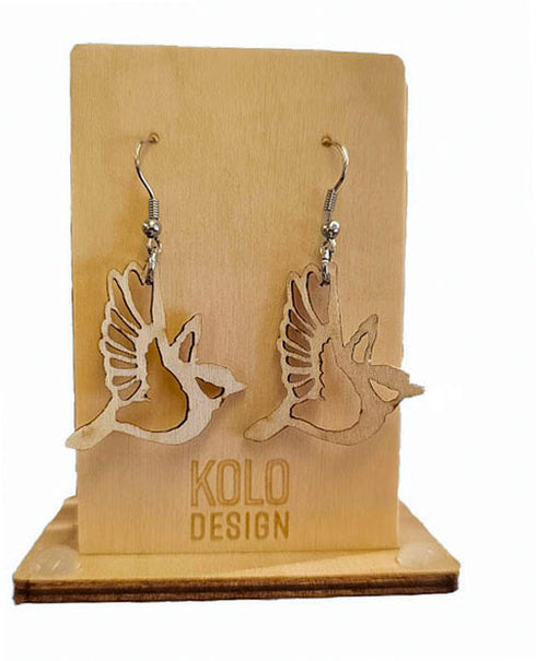 Kolo desing puiset korvakorut - linnut