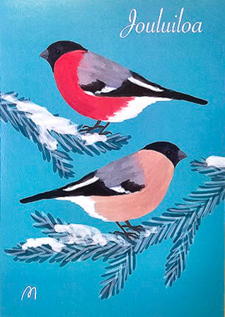 Postikortti punatulkut - Jouluiloa