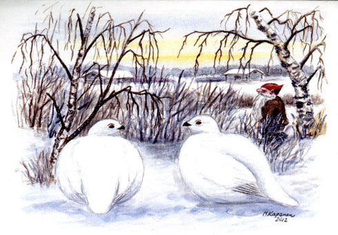 Riekot ja tonttu postikortti