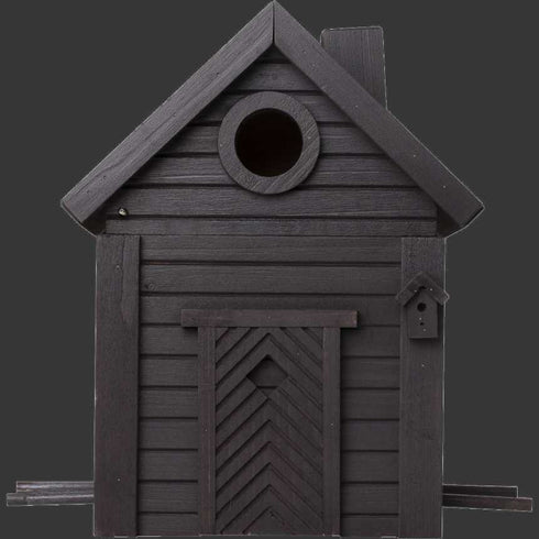 talomallinen ruokinta ja linnunpönttö, kokomusta, WG1127 - lentoaukko 32mm